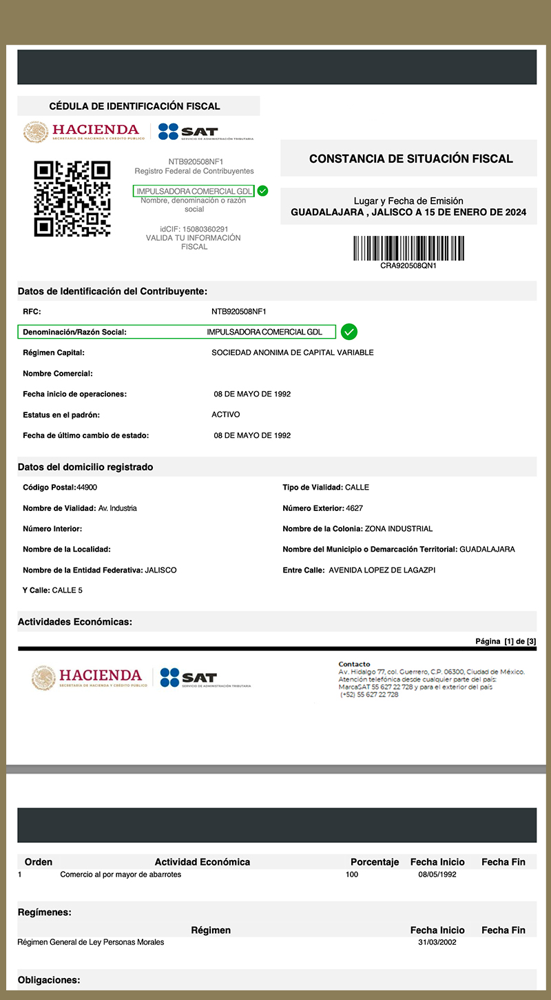 certificado todo incluido