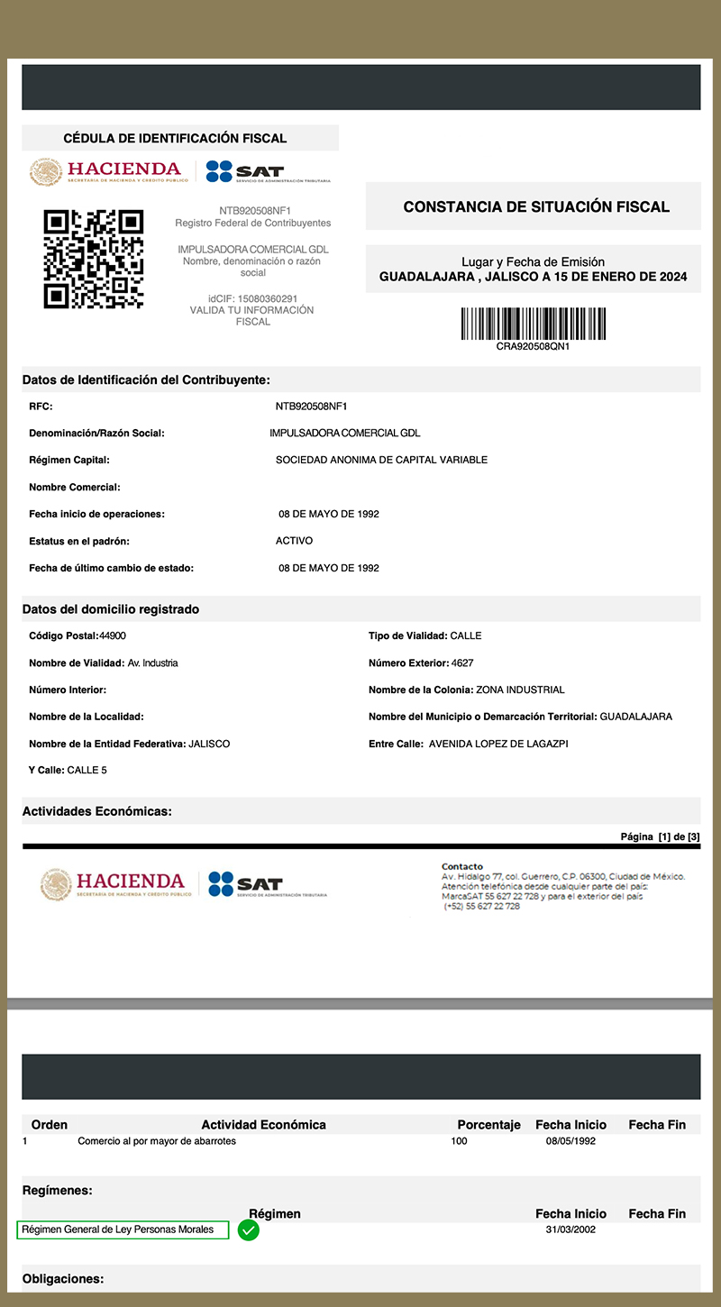 certificado todo incluido